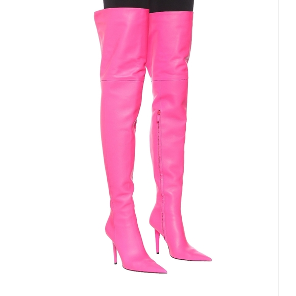 New without box unworn AUTHENTIC Balenciaga pink leather boots - Picture 6 of 13